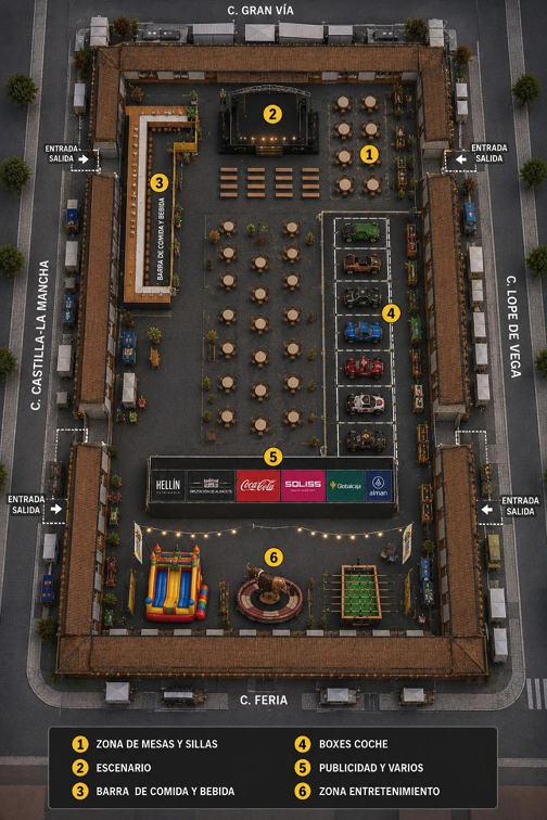 Plano del recinto ferial de los Autos Locos Hellín
